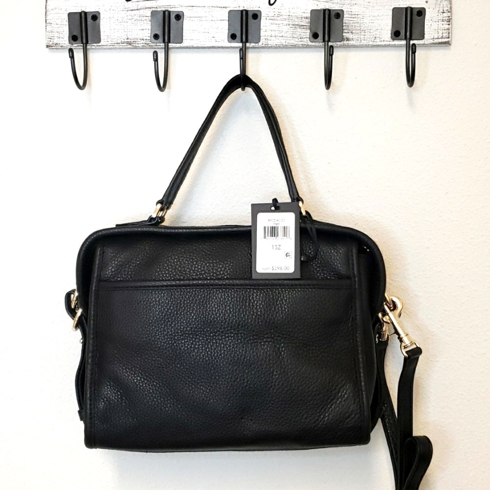 REDUCED - DKNY Marcy Black Medium Pebble Leather Crossbody Satchel NWT - Picture 5 of 14